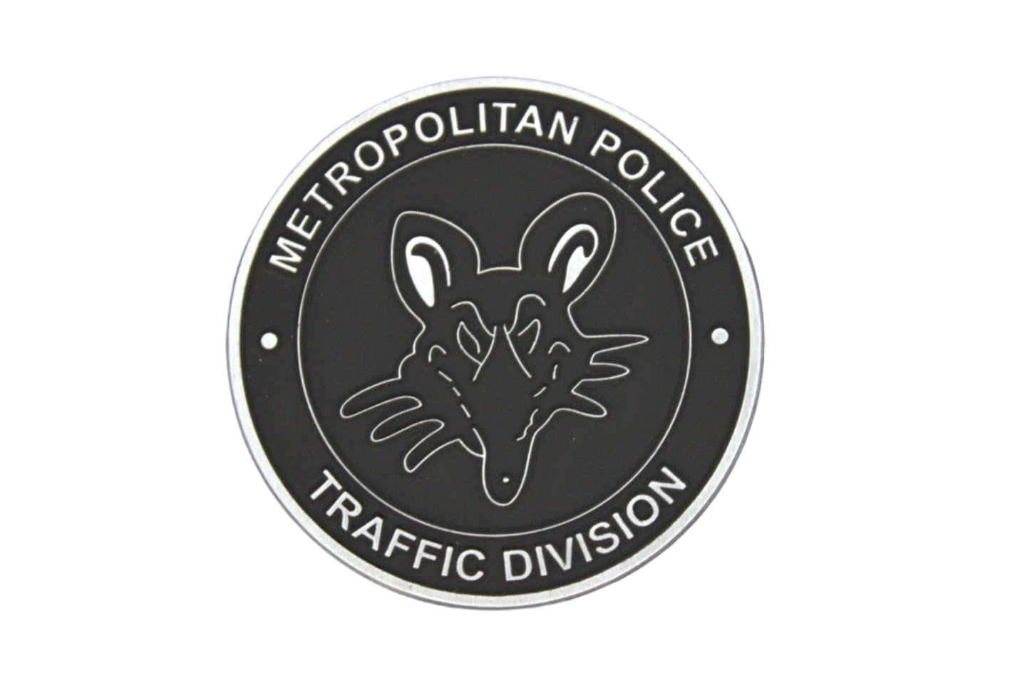 Metropolitan Police Traffic Division BR logo on a dark background