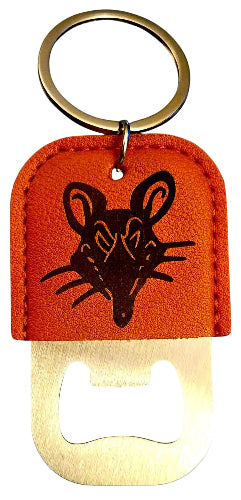 Black Rat Bottle Opener Keyring