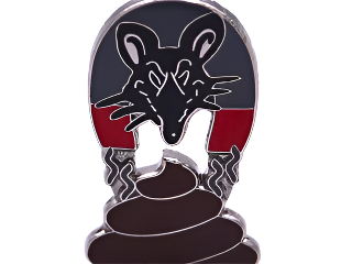 Black Rat S**t Magnet Pin Badge