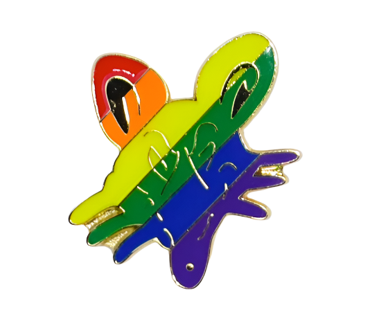 LGBT+ Pride Rat Cut Out Lapel Pin Badge