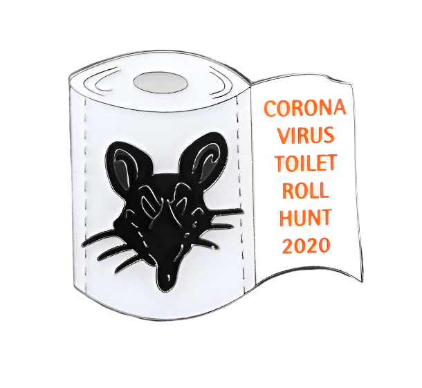 Toilet Roll Hunt of 2020 Rat Lapel Pin Badge