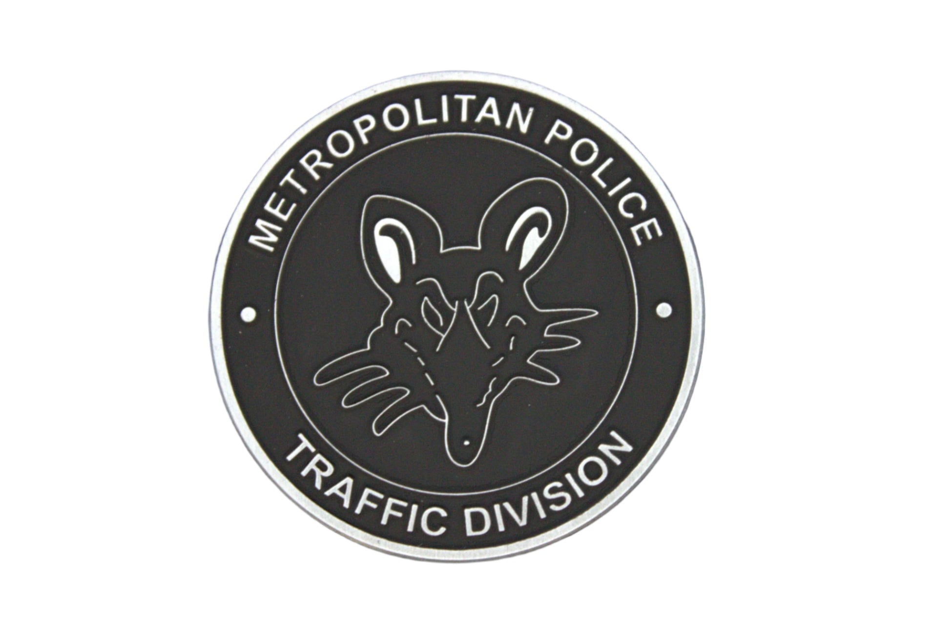 Metropolitan Police Traffic Division BR logo on a dark background