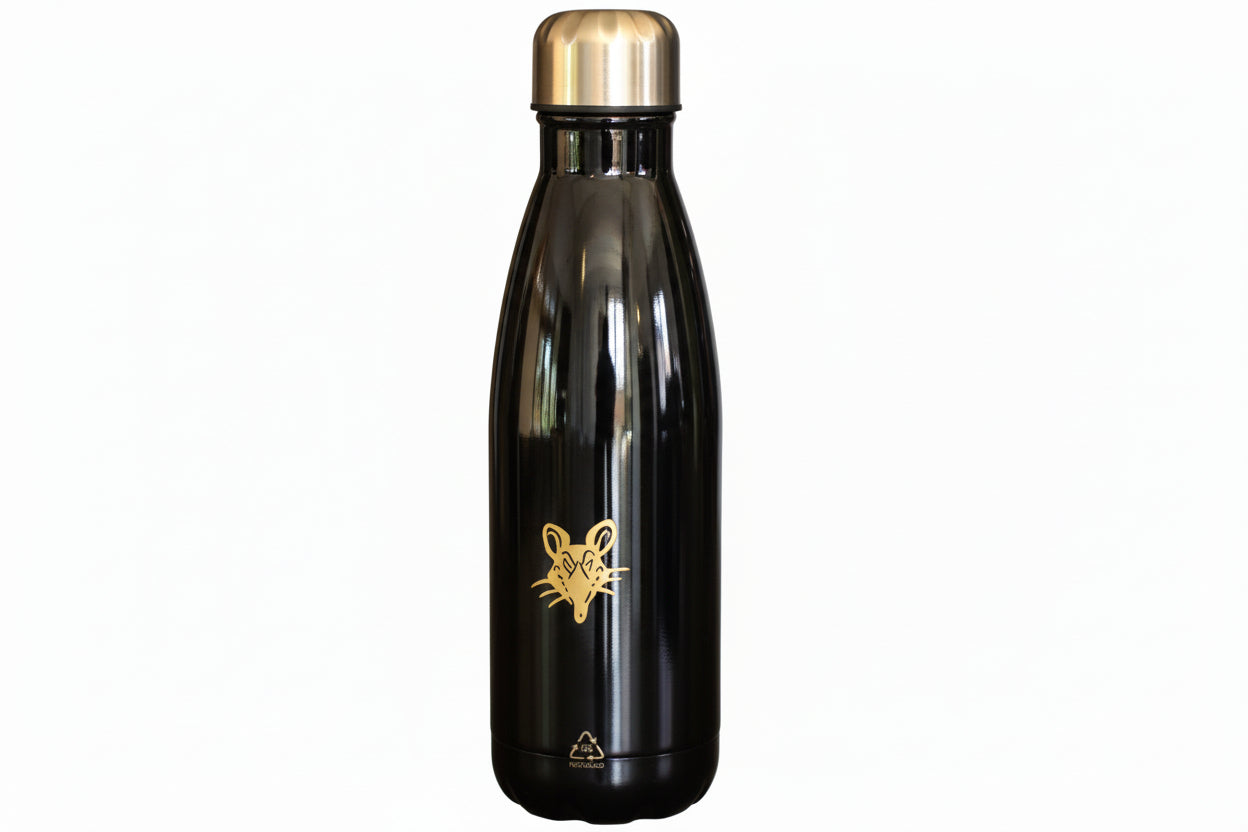 Black Rat Laser Engraved 500ml Water Bottle