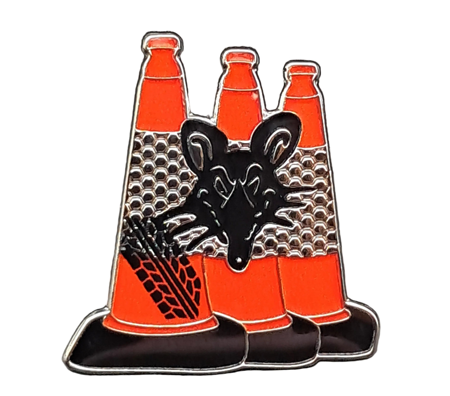 Black Rat Tapper Cone Pin Badge