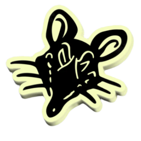 Glo in the dark Rat sticker