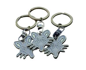 Metal Rat Silhouette Keyring – Blue Light Gift CIC