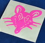 Day-Glo Rat Cut Out Sticker